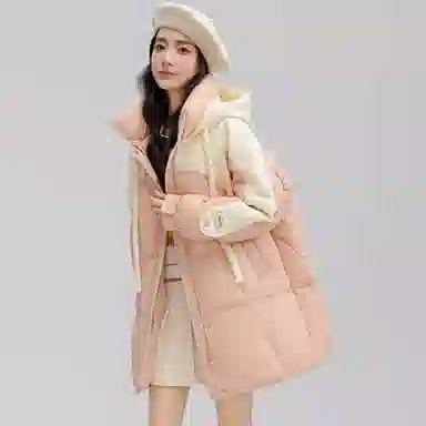 鸭鸭 休闲保暖长袖连帽羽绒服 女款