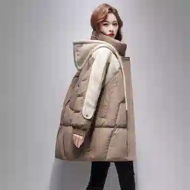 鸭鸭 休闲保暖长袖连帽羽绒服 女款