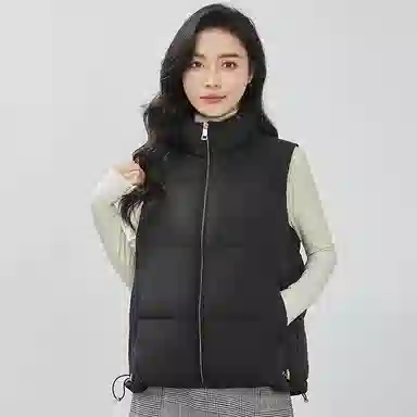 鸭鸭 拉链纯色短款马甲 女款