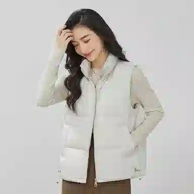 鸭鸭 拉链纯色短款马甲 女款