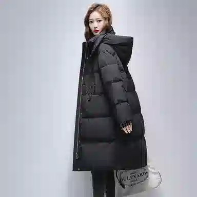 鸭鸭 宽松连帽白鸭绒时尚冬季外套羽绒服 女款