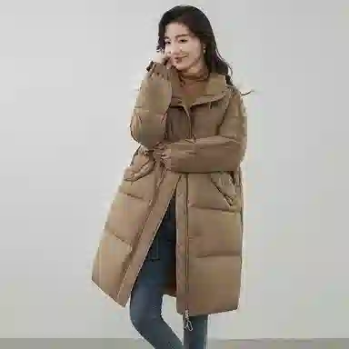 鸭鸭 休闲纯色加厚保暖羽绒服 女款