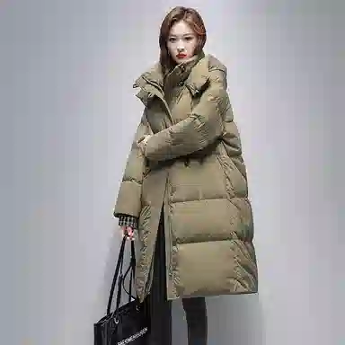 鸭鸭 宽松连帽白鸭绒时尚冬季外套羽绒服 女款