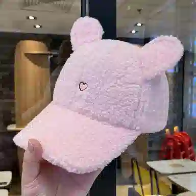 冠辉 卡通可爱兔耳朵子可爱保暖日系潮显脸小大头围保暖 羊毛混纺 鸭舌帽 男女同款情侣款