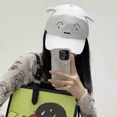 冠辉 可爱搞怪小猪猪可爱卡通时尚潮流硬顶立体大脸显脸小遮阳防晒帽时尚百搭甜美呆萌 棉 鸭舌帽 男女同款情侣款