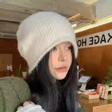 冠辉 韩系高级感秋冬大头围复古显脸小保暖灰色冷帽复古卷边 羊毛 帽子 女款