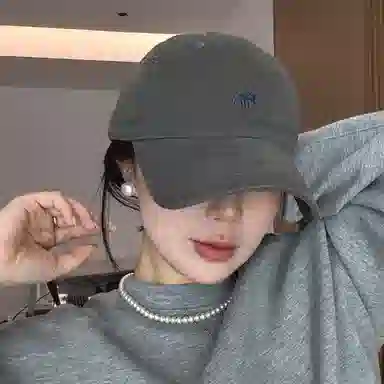 冠辉 可爱百搭小狐狸刺绣韩版街头时尚显脸小韩版帽子宽檐帽子高品质纯棉软顶帽子 棉 棒球帽 男女同款情侣款