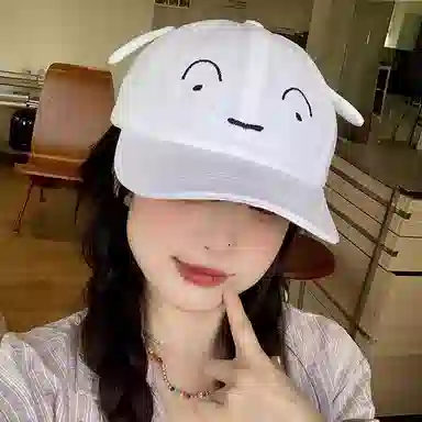 冠辉 可爱搞怪小猪猪可爱卡通时尚潮流硬顶立体大脸显脸小遮阳防晒帽时尚百搭甜美呆萌 棉 鸭舌帽 男女同款情侣款