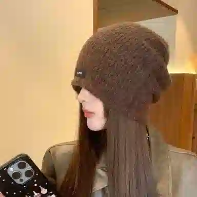 冠辉 韩系高级感秋冬大头围复古显脸小保暖灰色冷帽复古卷边 羊毛 帽子 女款