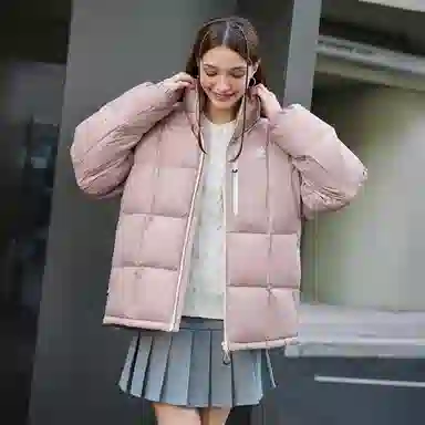 Kappa Player Winter Puffer Jacket Gray Rose Pink