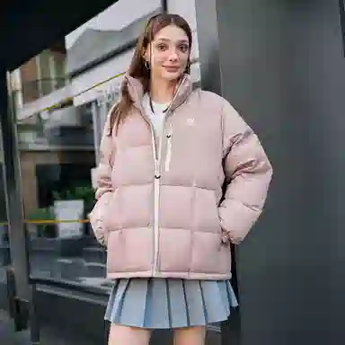 Kappa Player Winter Puffer Jacket Gray Rose Pink