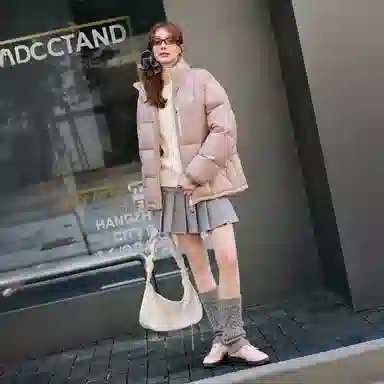 Kappa Player Winter Puffer Jacket Gray Rose Pink