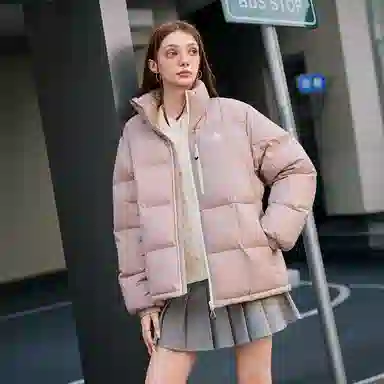 Kappa Player Winter Puffer Jacket Gray Rose Pink