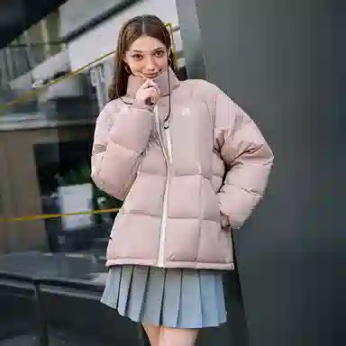 Kappa Player Winter Puffer Jacket Gray Rose Pink