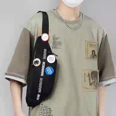 Warrior Nylon Crossbody Bag Black/Off-White