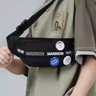 Warrior Nylon Crossbody Bag Black/Off-White