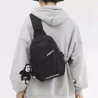 Warrior Nylon Crossbody Bag Black/White