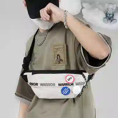 Warrior Nylon Crossbody Bag Black/Off-White