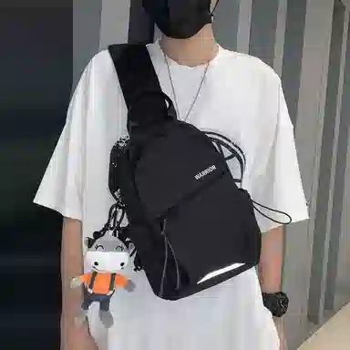 Warrior Nylon Crossbody Bag Black/White