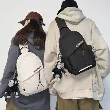 Warrior Nylon Crossbody Bag Black/White