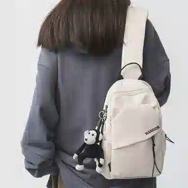 Warrior Nylon Crossbody Bag Black/White