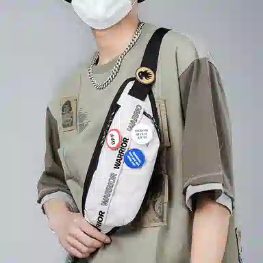 Warrior Nylon Crossbody Bag Black/Off-White