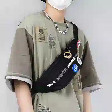 Warrior Nylon Crossbody Bag Black/Off-White