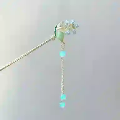 【花开满枝】 指尖瑰宝 新中式简约小众设计高级感镂空花朵流苏步摇超仙古风发饰盘发旗袍汉服发钗 合金 发簪 女款