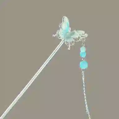 【雨后蝴蝶】 指尖瑰宝 国风清冷感仙气飘飘发饰个性盘发新中式气质优雅发钗 合金 发簪 女款