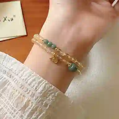 【开心最重要】 指尖瑰宝 福禄双全转运招财八方来财吸金纳福没烦恼诸事顺利做个#好运天然 黄水晶 手串 男女同款情侣款