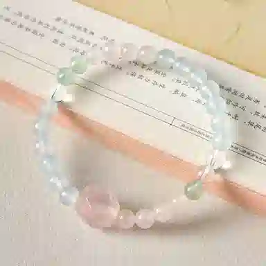 【春色入画】 指尖瑰宝 清新甜美可爱百搭不规则新中式手饰早日脱单旺桃花好运连连做个富婆转运纳福气质温柔#好运天然 玉髓 手串 女款