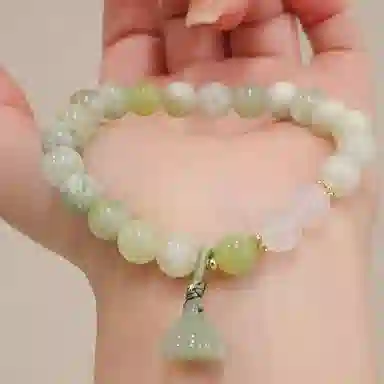 【清凉一夏】 指尖瑰宝 莲蓬夏日里的青提奶盖新中式复古文艺 显白小众 岫玉（蛇纹石玉） 玉石手串 男女同款情侣款