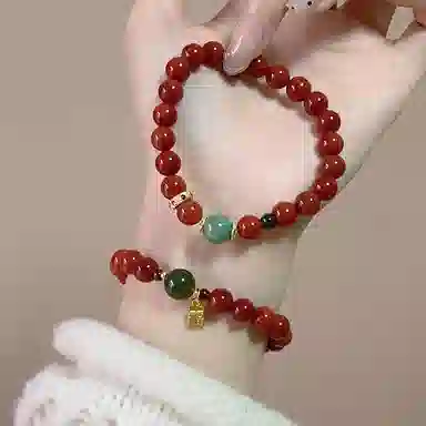 【福常在】 指尖瑰宝 招财纳福福运转运平安纳财纳福诸事顺利福牌古风国潮招财#好运天然 玛瑙 玉石手串 男女同款情侣款