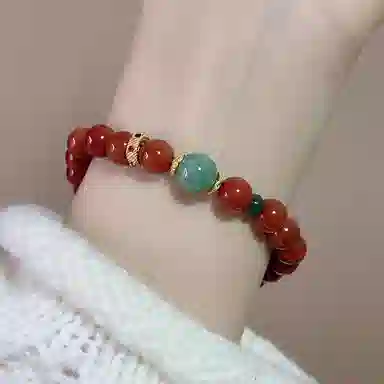 【福常在】 指尖瑰宝 招财纳福福运转运平安纳财纳福诸事顺利福牌古风国潮招财#好运天然 玛瑙 玉石手串 男女同款情侣款