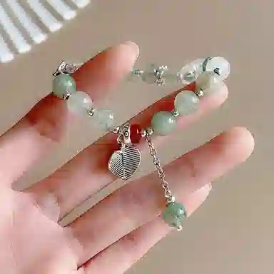 【竹林清风】 指尖瑰宝 八方来财做个富婆 小众高级感冷淡风水逆退散诸事顺利百搭时尚气质#好运天然 绿发晶 手串 女款