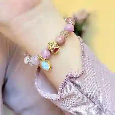 【流浪磁场】 指尖瑰宝 复古潮流财源广进招财进宝八方来财诸事顺利好运连连平安喜乐阖家幸福转运珠#好运天然 蔷薇石 手串 女款