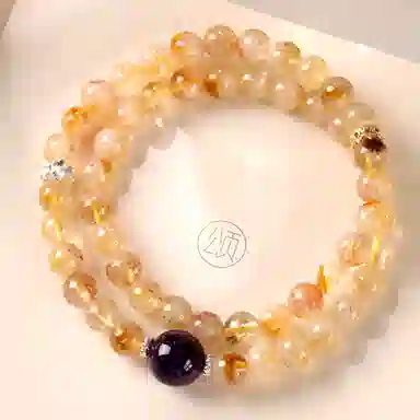 【鎏金岁月】 指尖瑰宝 吸金转运有钱花有桃花事业运爆棚时来运转招财纳福新中式复古#好运天然 黄水晶 手串 男女同款情侣款