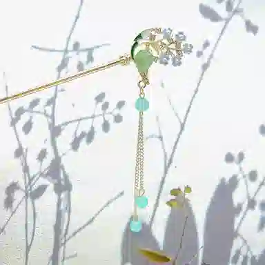 【花开满枝】 指尖瑰宝 新中式简约小众设计高级感镂空花朵流苏步摇超仙古风发饰盘发旗袍汉服发钗 合金 发簪 女款