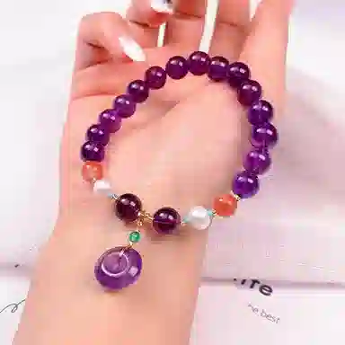 【禁止emo】 指尖瑰宝 好运爆棚紫喜欢你正桃花守护爱情平安喜乐柿柿如意心想事成高级感#好运天然 紫水晶 手串 男女同款情侣款