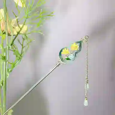 【生活多福禄】 指尖瑰宝 古风国潮新中式小众设计高级感镂空葫芦花朵流苏步摇发钗搭配汉服旗袍百搭日常#好运 镀银 发簪 女款