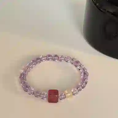 指尖瑰宝 紫气东来 新中式国风招财纳福好运暴富吉祥平安节节高升时来运转桃花不断复古方糖手饰天然 紫水晶 手串 男女同款情侣款