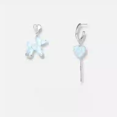 指尖瑰宝 不对称笑脸爱心小狗流苏温柔甜美氛围感小众百搭设计轻奢 铜 耳环 女款