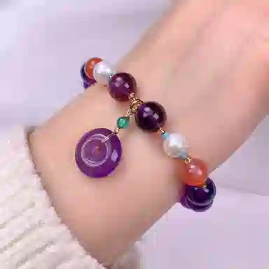 【禁止emo】 指尖瑰宝 好运爆棚紫喜欢你正桃花守护爱情平安喜乐柿柿如意心想事成高级感#好运天然 紫水晶 手串 男女同款情侣款