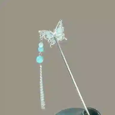 【雨后蝴蝶】 指尖瑰宝 国风清冷感仙气飘飘发饰个性盘发新中式气质优雅发钗 合金 发簪 女款