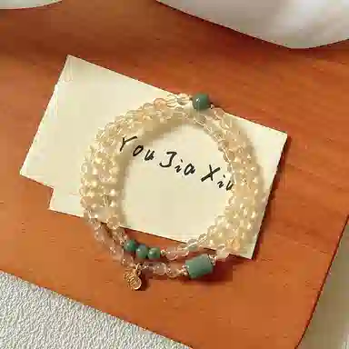 【开心最重要】 指尖瑰宝 福禄双全转运招财八方来财吸金纳福没烦恼诸事顺利做个#好运天然 黄水晶 手串 男女同款情侣款