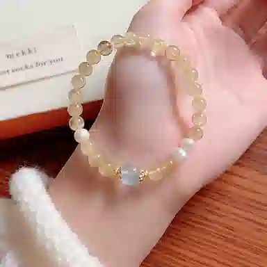 【吸财转运】 指尖瑰宝 招财纳福财源广进日进斗金时来运转八方来财诸事顺遂新中式百搭#好运天然 黄发晶 手串 男女同款情侣款