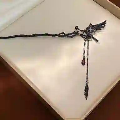 【坠落的灰】 指尖瑰宝 原创设计荆棘玫瑰暗黑乌鸦甜酷辣妹冷淡风高级感立体不规则个性潮酷发饰 镀银 发簪 男女同款情侣款