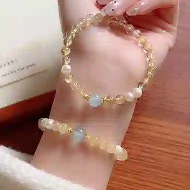 【吸财转运】 指尖瑰宝 招财纳福财源广进日进斗金时来运转八方来财诸事顺遂新中式百搭#好运天然 黄发晶 手串 男女同款情侣款