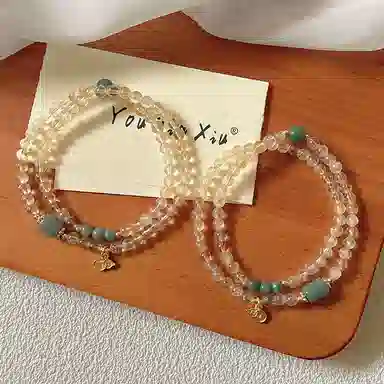 【开心最重要】 指尖瑰宝 福禄双全转运招财八方来财吸金纳福没烦恼诸事顺利做个#好运天然 黄水晶 手串 男女同款情侣款