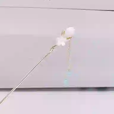 【含苞待放】 指尖瑰宝 古风花苞流苏珍珠典雅大气优雅精致古装步摇盘发新中式高级感簪花头饰 合金/玉髓 发簪 女款